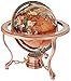 Unique Art Since 1996 Unique Art 10Inch Tall Table Top Amberlite Pearl Swirl Ocean Gemstone World Globe with Copper Tripod Stand - Image 3