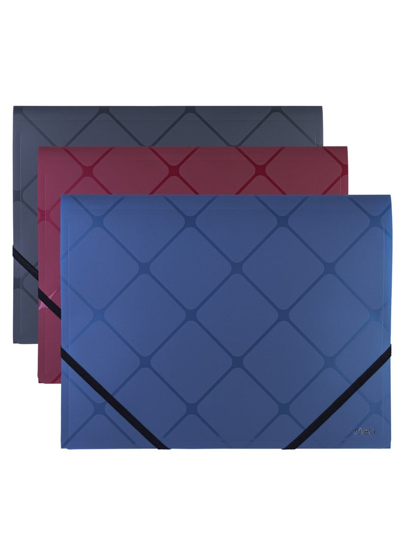 Deli 1-Piece Flap Folder With Elastic Closure Assorted Colours - Image 5