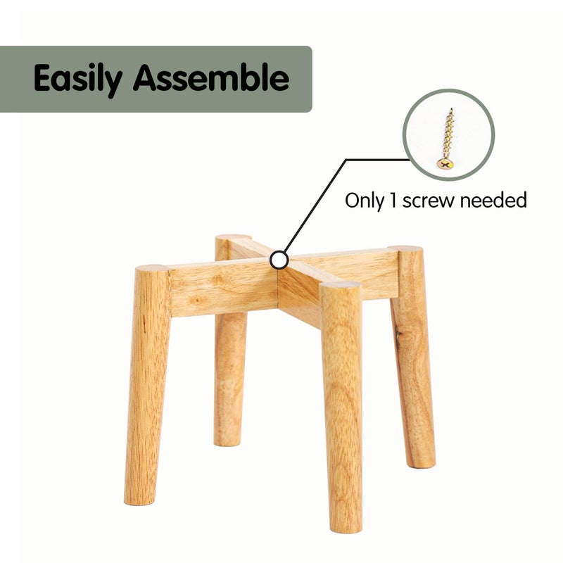 Nabytok Wood 7.5" x 9.8" Plant Stand Indoor Outdoor, Wooden Single Floor Plant Pot Holder, Natural Plant Stand, Assembly Required (Excluding Potted Plants) - Image 4