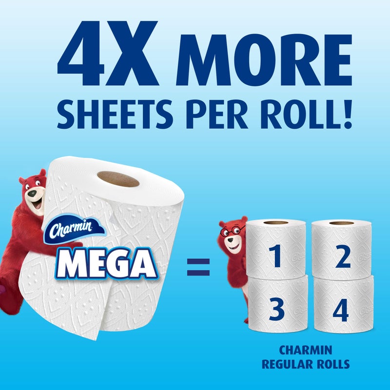 Charmin Ultra Strong Toilet Paper, 6 Mega Rolls = 24 Regular Rolls - Image 4