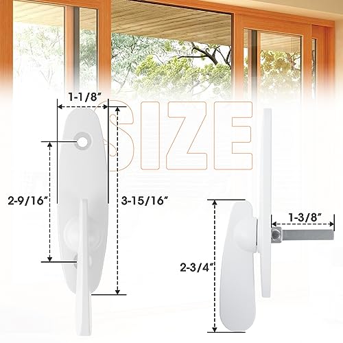 Touri Sliding Door Thumb Latch for Andersen Sliding Door Lock Replacement, Gliding Door Lock Replacement Parts, Tribeca Style, Screws Included, White - Image 2