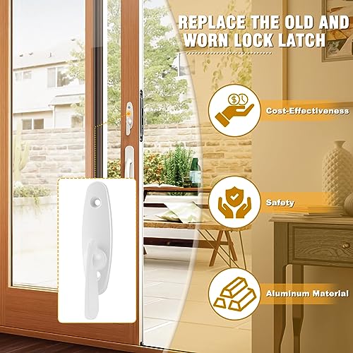 Touri Sliding Door Thumb Latch for Andersen Sliding Door Lock Replacement, Gliding Door Lock Replacement Parts, Tribeca Style, Screws Included, White - Image 4