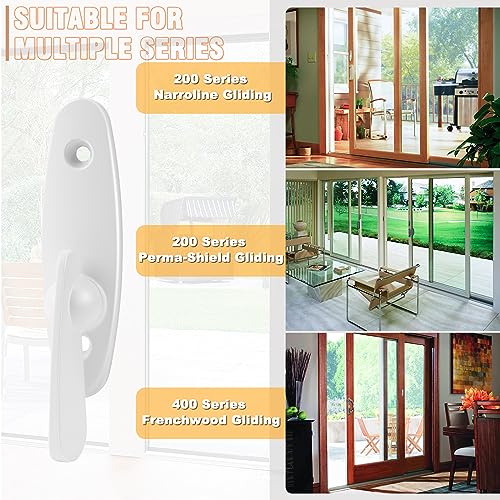 Touri Sliding Door Thumb Latch for Andersen Sliding Door Lock Replacement, Gliding Door Lock Replacement Parts, Tribeca Style, Screws Included, White - Image 3