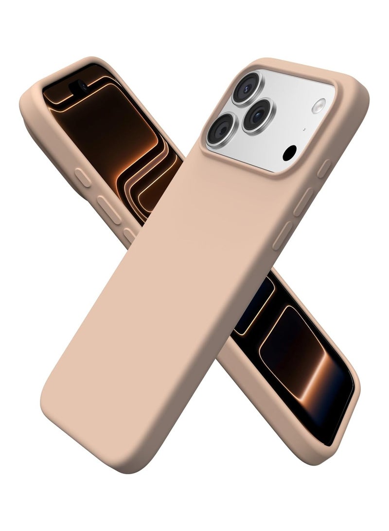 أكاليكس جراب سيليكون متوافق مع iPhone 17 Air، جراب هاتف سيليكون سائل رفيع مع مصد مطاطي ناعم مقاوم للصدمات مكون من 3 طبقات مع بطانة من مادة TPU (رملي)