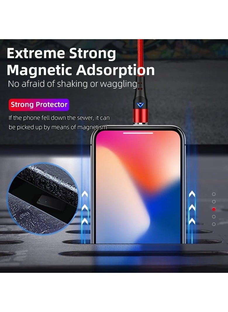 SQURE - 3-in-1 Magnetic USB Cable – 3A Fast Charging | 360° Rotation | Durable & Flexible | Compatible with All Devices  Get a high-quality 3-in-1 Magnetic USB Cable that supports Lightning, Micro USB, and Type-C, making it perfect for Android, iPhone, tablets, smartwatches, and gaming accessories. Made of braided nylon and pure copper for daily durability, featuring a strong magnetic design with 360° rotation to protect your charging port. Available in 1m length, designed for 3A fast charging - Image 1