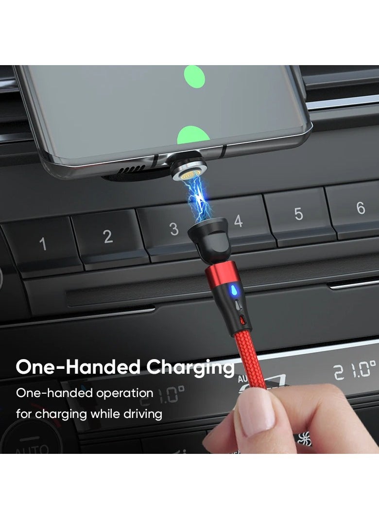 SQURE - 3-in-1 Magnetic USB Cable – 3A Fast Charging | 360° Rotation | Durable & Flexible | Compatible with All Devices  Get a high-quality 3-in-1 Magnetic USB Cable that supports Lightning, Micro USB, and Type-C, making it perfect for Android, iPhone, tablets, smartwatches, and gaming accessories. Made of braided nylon and pure copper for daily durability, featuring a strong magnetic design with 360° rotation to protect your charging port. Available in 1m length, designed for 3A fast charging - Image 1