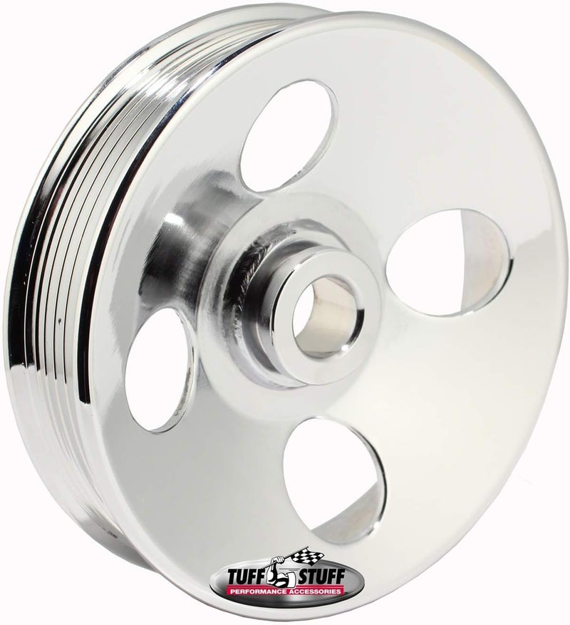 Tuff Stuff Type II Power Steering Pulley 6 Groove Chrome - Image 3