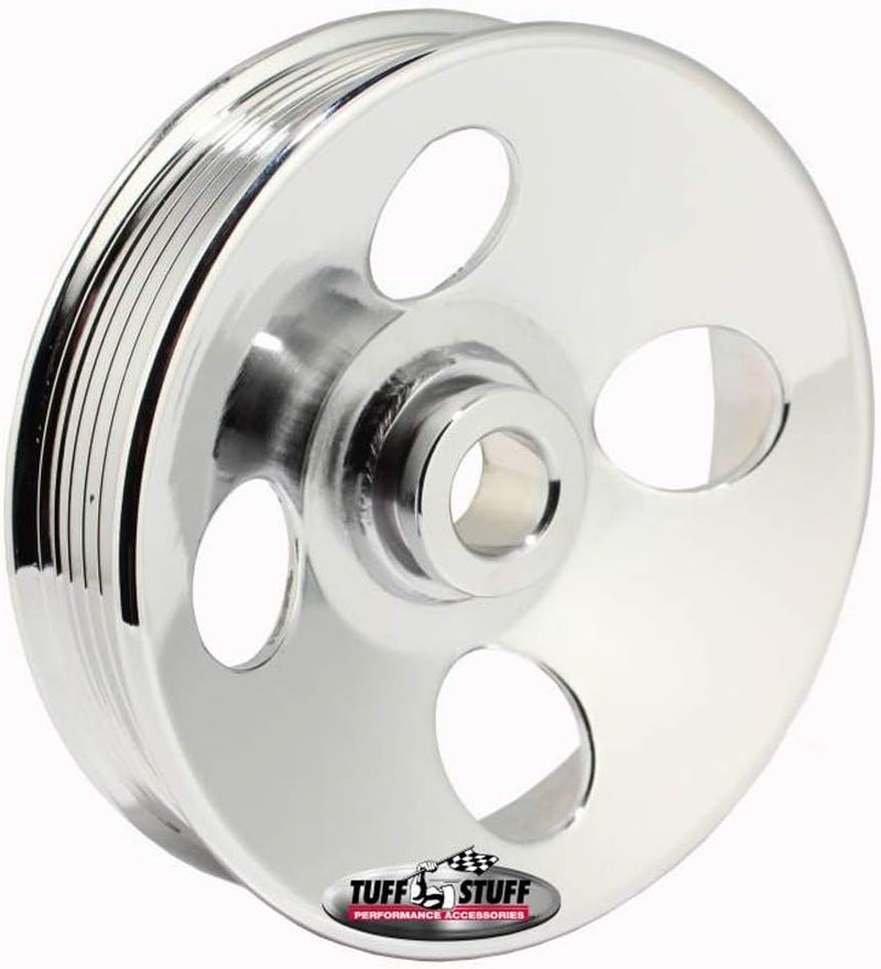 Tuff Stuff Type II Power Steering Pulley 6 Groove Chrome - Image 2