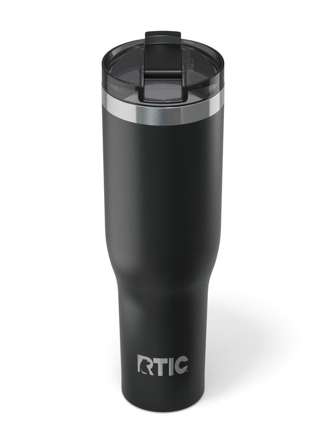 RTIC 40oz Essential Tumbler with Lid, Ceramic Lined, Insulated, Stainless Steel, Metal, Double Wall Vacuum-Insulation, Travel Cup for Iced Coffee, Tea, Hot and Cold Drink, Black - Image 1