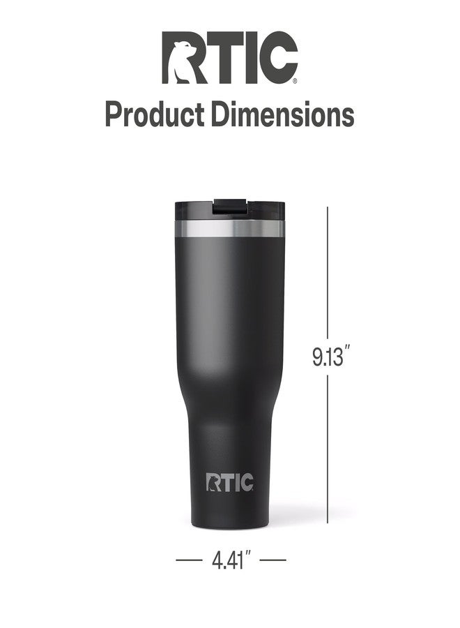RTIC 40oz Essential Tumbler with Lid, Ceramic Lined, Insulated, Stainless Steel, Metal, Double Wall Vacuum-Insulation, Travel Cup for Iced Coffee, Tea, Hot and Cold Drink, Black - Image 5