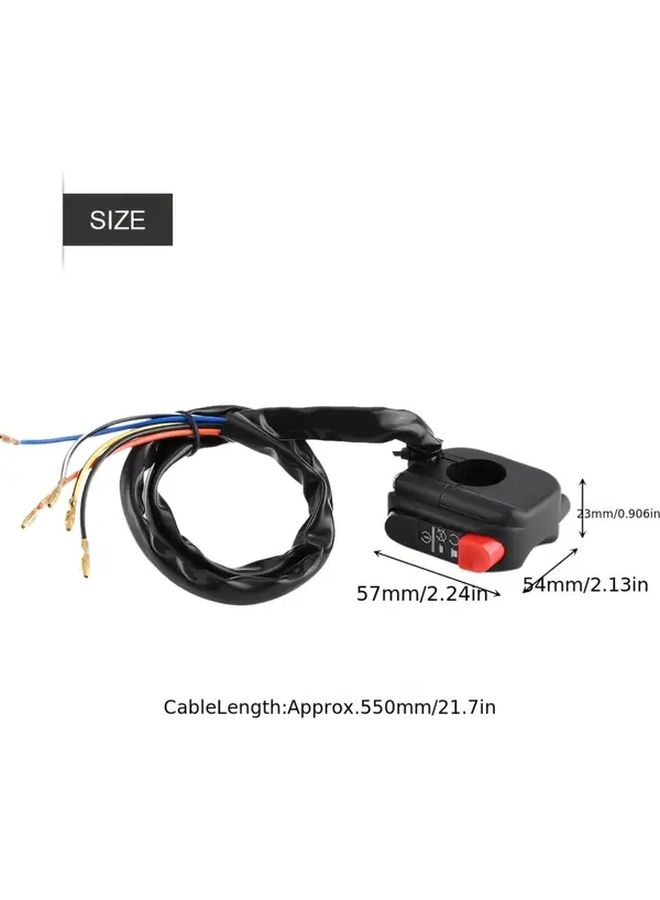 Universal Motorcycle Engine Start Stop Kill Switch Heavy Duty Black Handlebar Switch Red Button 36V - Image 2
