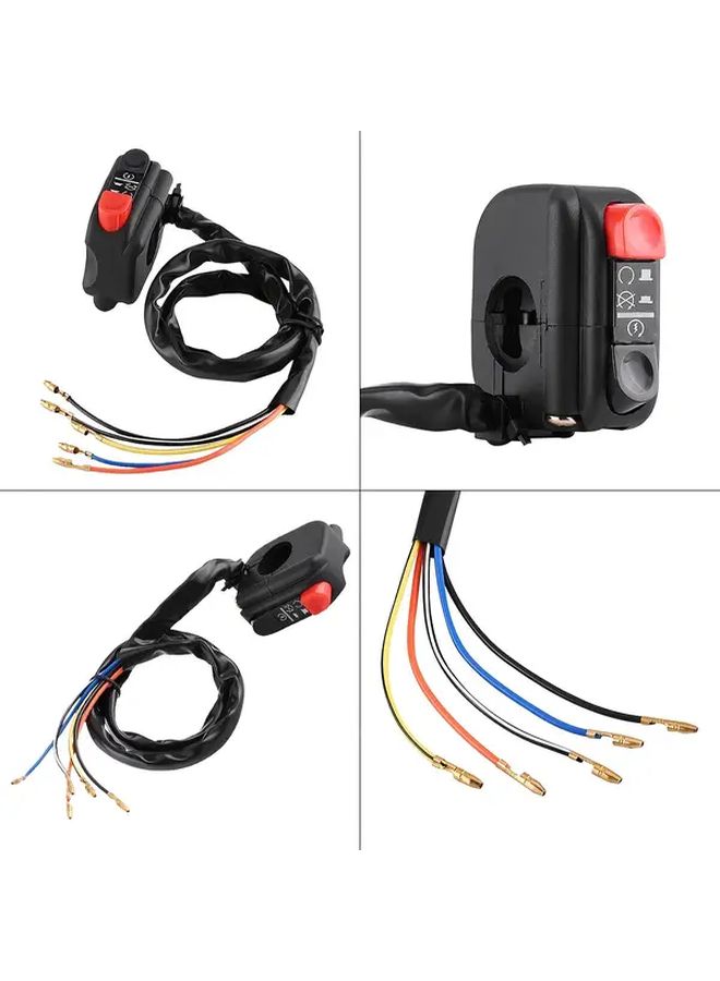 Universal Motorcycle Engine Start Stop Kill Switch Heavy Duty Black Handlebar Switch Red Button 36V - Image 3