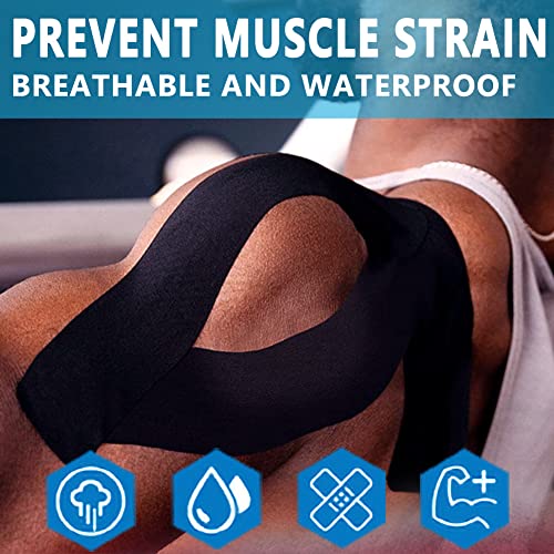 SOON GO Kinesiology Tape Pro 1/2/5 Rolls, 2 Inch High Elasticity Sports Tape Therapeutic Pain Relief–Physio Tape for Muscle Recovery & Joint Support, Waterproof & Hypoallergenic & Breathable–Black - Image 4