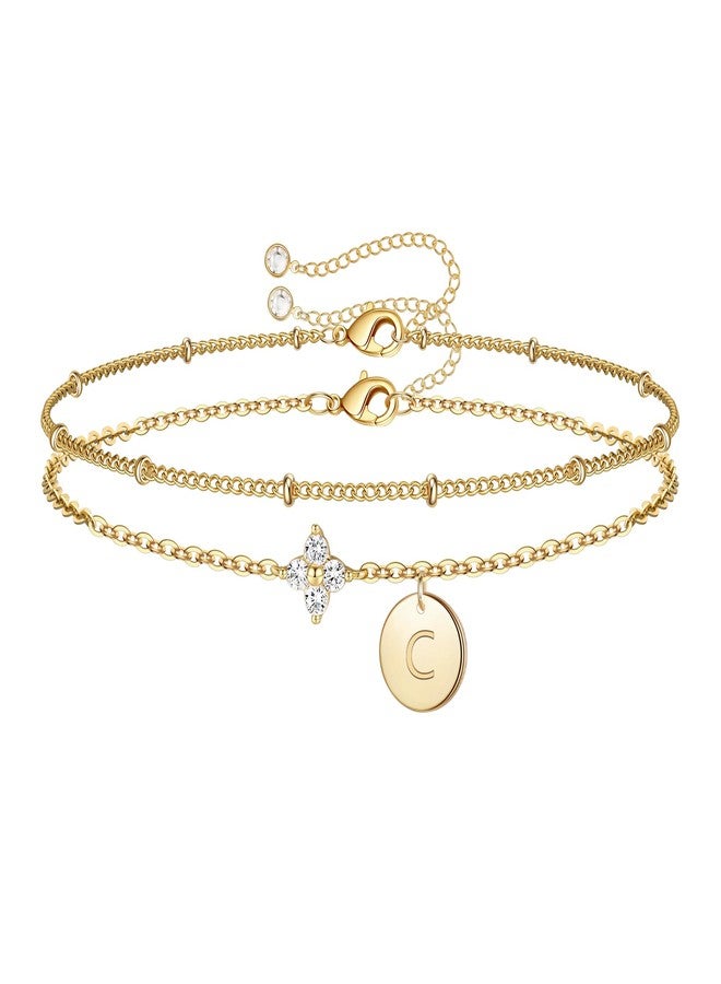 M MOOHAM Friendship Bracelets for Women - Best Friend Birthday Friendship Gifts for Women Initial C Charm Bracelet Birthday Gifts - Image 1