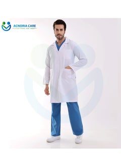ACNORIA CARE Men's Long Medical Lab Coat For Doctors Nurses And Hospital Workers Comfortable And Elegant - From Acnoria Care - Size M  - Image 3
