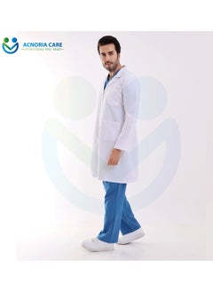 ACNORIA CARE Men's Long Medical Lab Coat For Doctors Nurses And Hospital Workers Comfortable And Elegant - From Acnoria Care - Size M  - Image 4