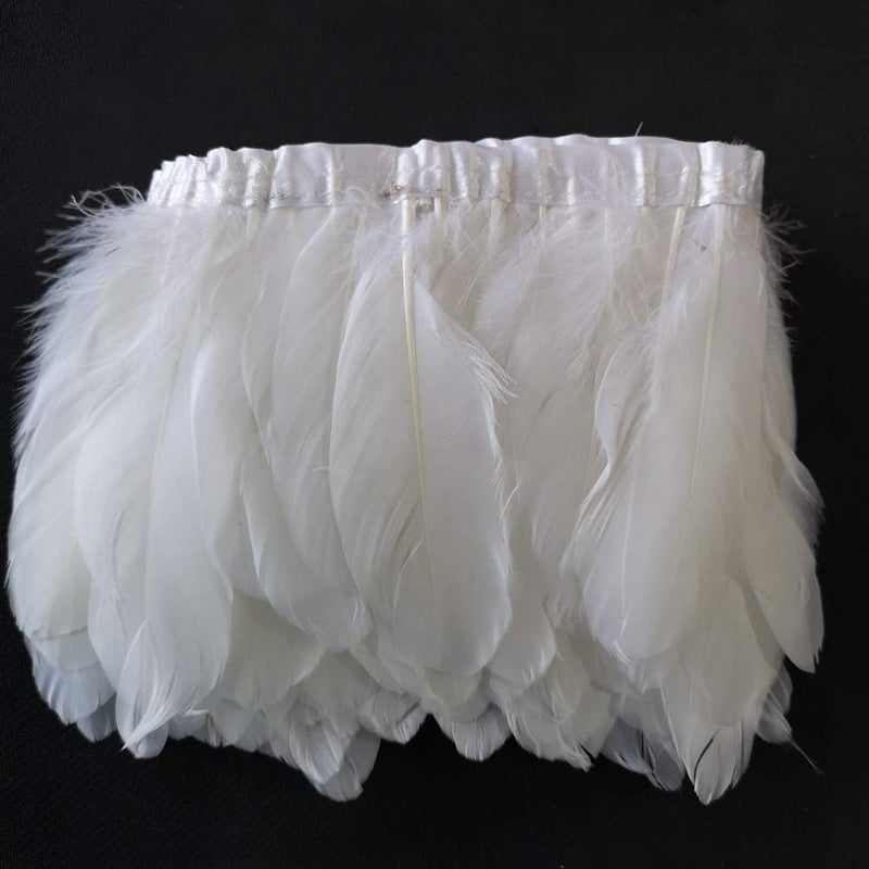 Sowder Duck Goose Feather Trim Fringe 2 Yards (White) - Image 2