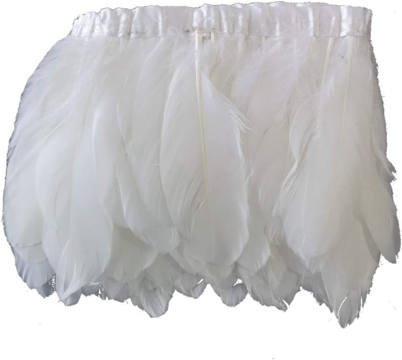 Sowder Duck Goose Feather Trim Fringe 2 Yards (White) - Image 1