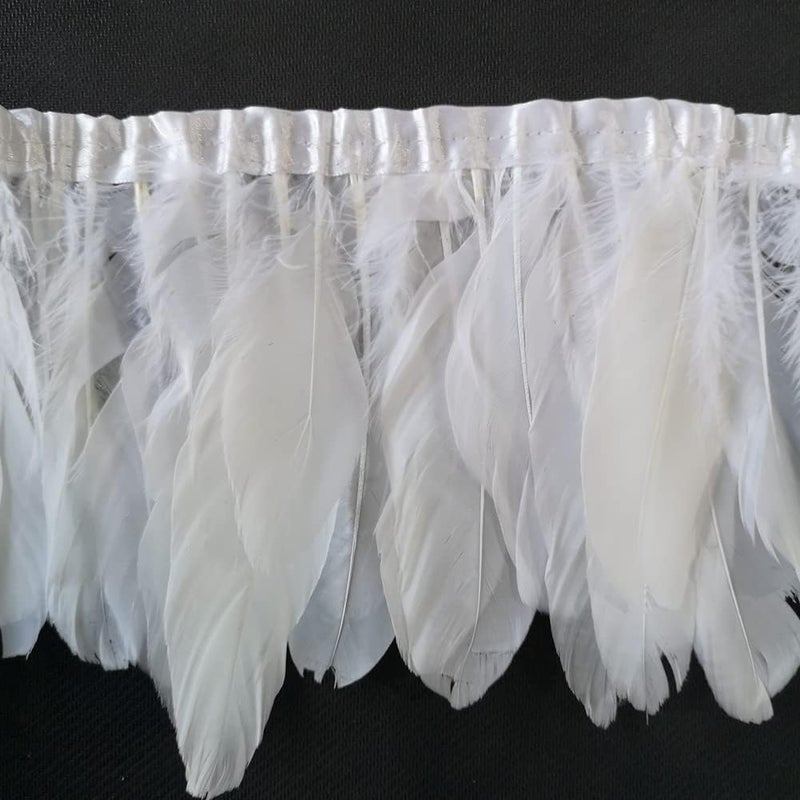 Sowder Duck Goose Feather Trim Fringe 2 Yards (White) - Image 3