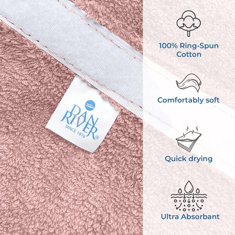 DAN RIVER Premium Cotton Terry Shower Wrap for Women, Ultra Soft Bath Robe After Shower with Pockets,Pack of 1 - Dusty Rose - Image 4