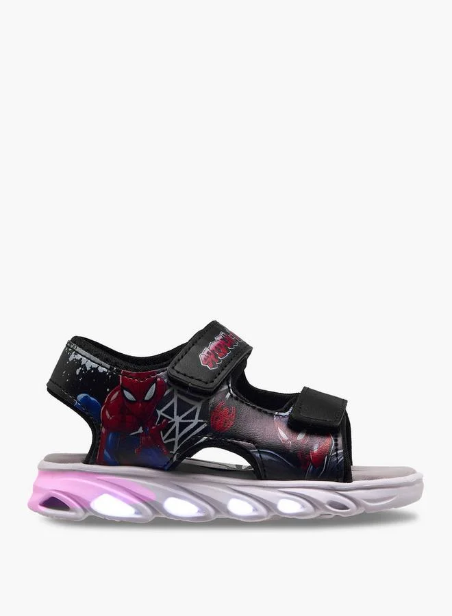 Marvel Black Boys Light-Up Spider-Man Print Sandals for Men | Best Price UAE