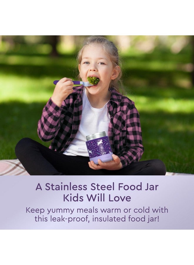 Bentgo Kids Stainless Steel Food Jar - 11oz Leak-Proof Double Insulated Hot or Cold Food Container with Removable Silicone Bumper, Dishwasher Safe, Easy Open Lid, Ages 3+ (Unicorn) - Image 2