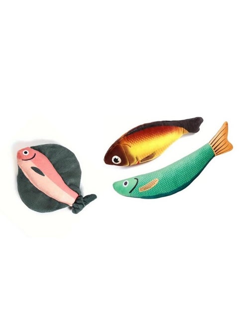 Catnip Fish Toy For Cats Soft And Durable, Interactive Cat Kicker Toys For Indoor Kitten Exercise 8 Inches For All Breeds (3Pc Pack) (Combo)