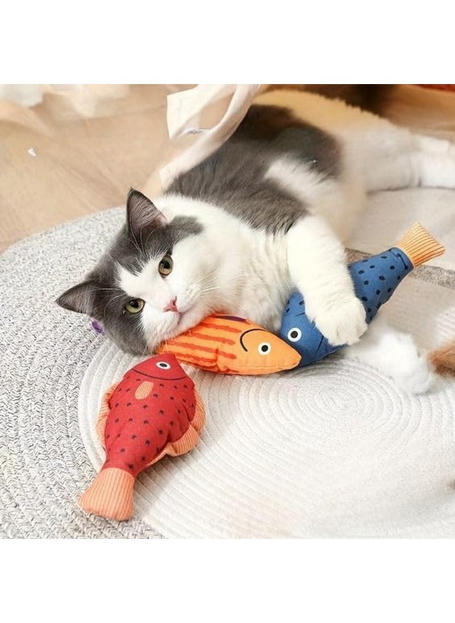 PET - Catnip Fish Toy For Cats Soft And Durable, Interactive Cat Kicker Toys For Indoor Kitten Exercise 8 Inches For All Breeds (3Pc Pack) (Combo) - Image 1