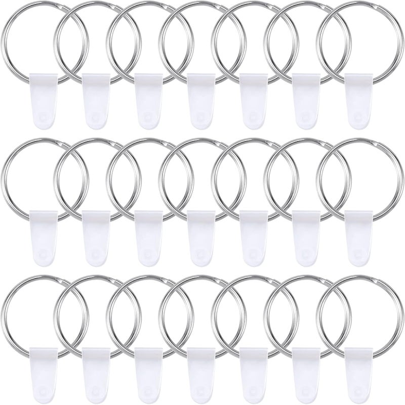 OIIKI 100 Sets Keychain Rings for Crafts Round Split Key Rings Metal Keychain Connector with Clear Plastic Snap Tabs Blanks Key Rings Jump Rings for DIY Crafts Jewelry Making Bulk - Image 1