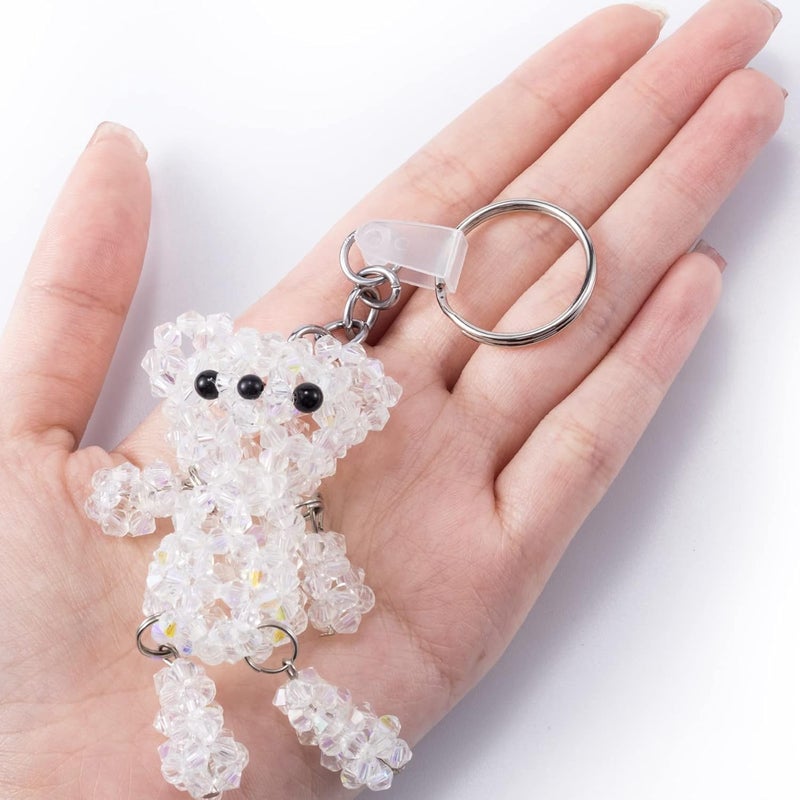 OIIKI 100 Sets Keychain Rings for Crafts Round Split Key Rings Metal Keychain Connector with Clear Plastic Snap Tabs Blanks Key Rings Jump Rings for DIY Crafts Jewelry Making Bulk - Image 5