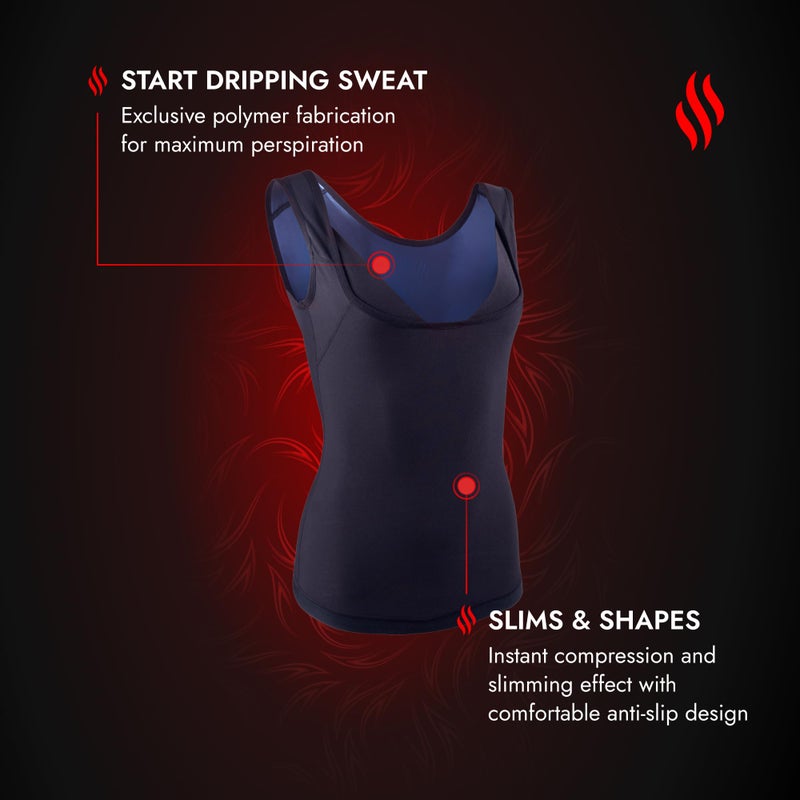 Sweat Shaper Women's Premium Workout Tank Top Slimming Polymer Sauna Vest (Large-X-Large, Black) - Image 4