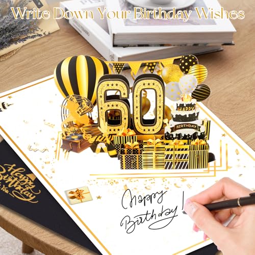 OLOSONG 60th Birthday Cards for Women Men, 3D Pop Up 60th Birthday Gift Ideas for Grandma Mom Dad, Funny 60 Year Old Birthday Decorations for Husband Wife Parents Him Her, Jumbo Back In 1966 - Image 5