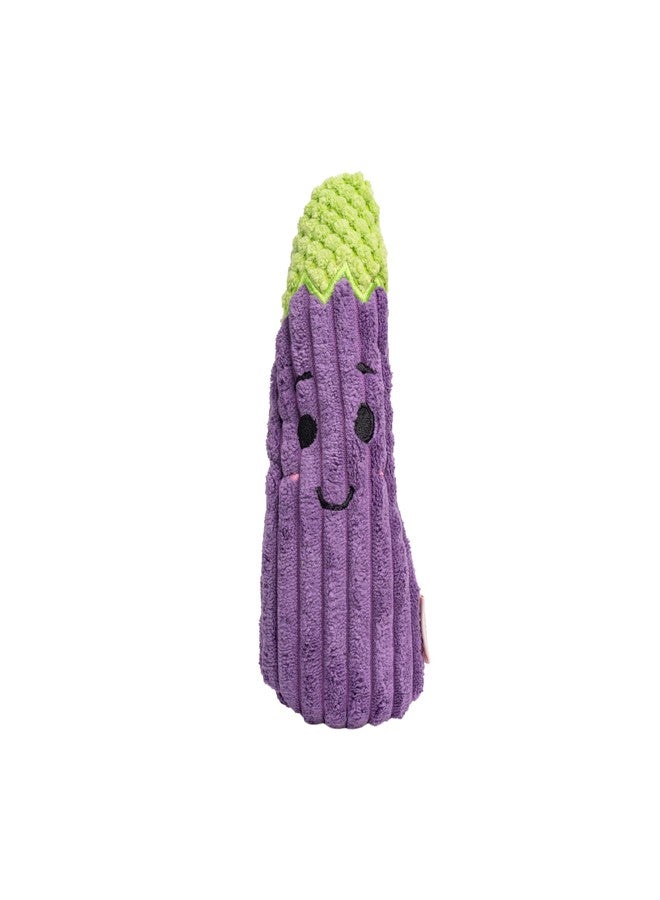 Puffy Crew Squeaky Dog Plush Toy, Bite_Stick Collection, 8'', for Small and Medium Dogs (Eggplant) - Image 1