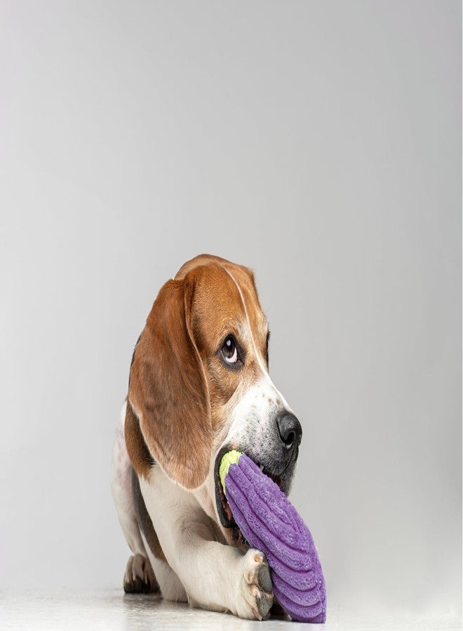 Puffy Crew Squeaky Dog Plush Toy, Bite_Stick Collection, 8'', for Small and Medium Dogs (Eggplant) - Image 3