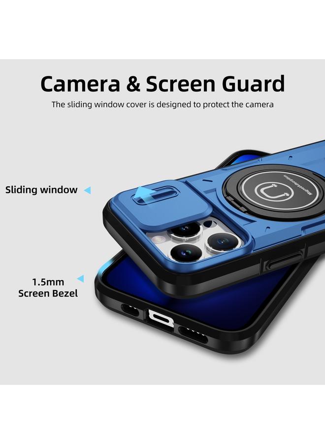 زبون جراب لهاتف iPhone 13 Pro، جراب هاتف هجين من مادة TPU مع حامل مغناطيسي منزلق - Image 3