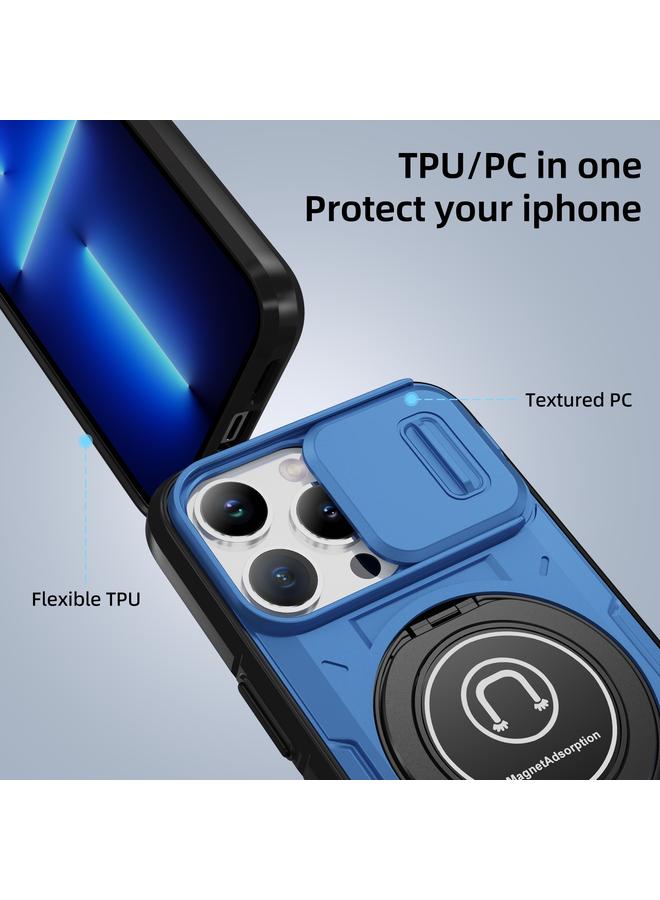 زبون جراب لهاتف iPhone 13 Pro، جراب هاتف هجين من مادة TPU مع حامل مغناطيسي منزلق - Image 4
