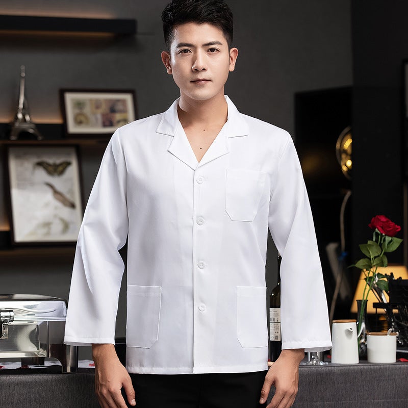 Chef Clothes Long Sleeve White School Canteen Work Clothes Kindergarten Kitchen Chef Work Clothes Short Sleeve Catering - Image 1