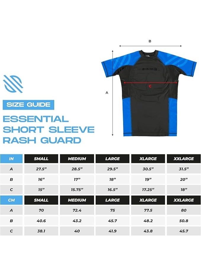 Sanabul  - Essential Short Sleeve Compression Shirt For Men | Mma Wrestling Jiu Jitsu Bjj Base Layer Rash Guard | Workout Men'S Compression Shirt (2X-Large, Blue) - Image 1
