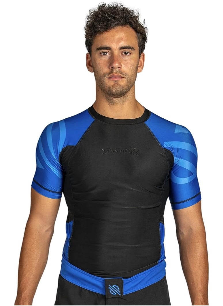 Sanabul  - Essential Short Sleeve Compression Shirt For Men | Mma Wrestling Jiu Jitsu Bjj Base Layer Rash Guard | Workout Men'S Compression Shirt (2X-Large, Blue) - Image 1