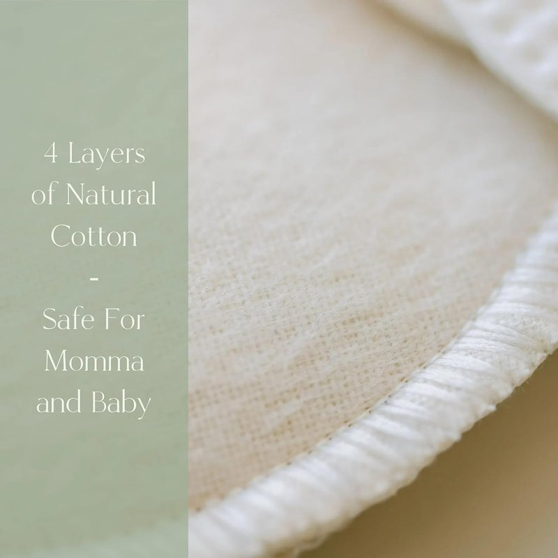 NuAngel 100% Cotton Washable Nursing Pads for Breastfeeding, Reusable & Breathable Leak Protection – 8 Pack (Natural) - Image 4