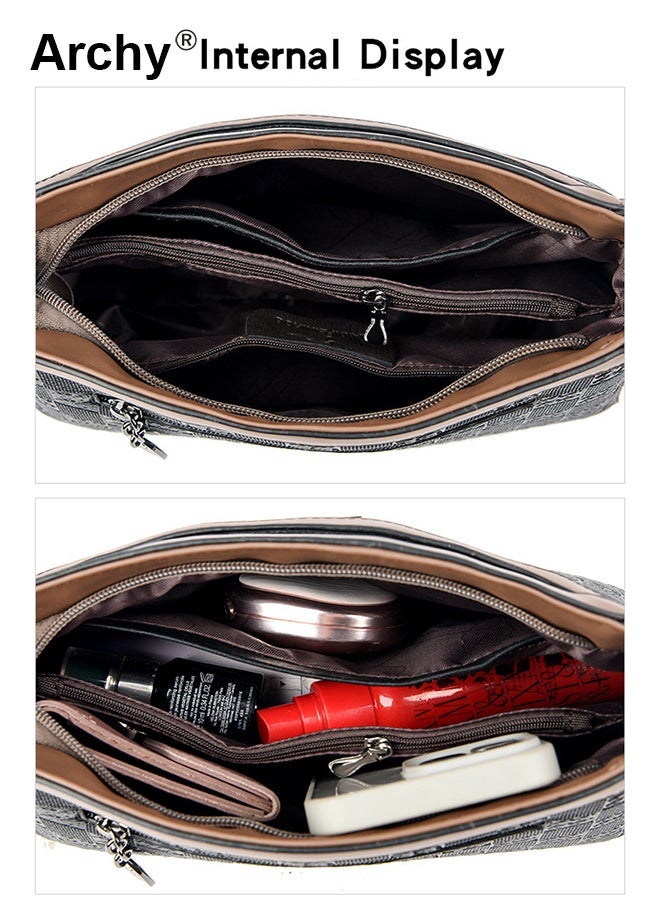 Archy Womens Quilted Crossbody Bag  Stylish Geometric Print Mini Bag with Adjustable Strap MultiPocket Design for Daily Essentials - Image 5