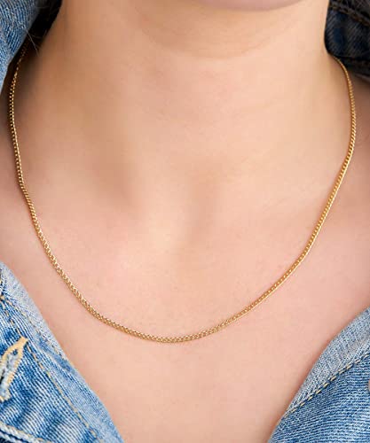 Barzel 18K Gold Plated Curb/Cuban Link Chain Necklace 2MM, 3MM, 4MM, 5MM For Women or Men - Made In Brazil (2MM Gold, 24 Inches) - Image 4