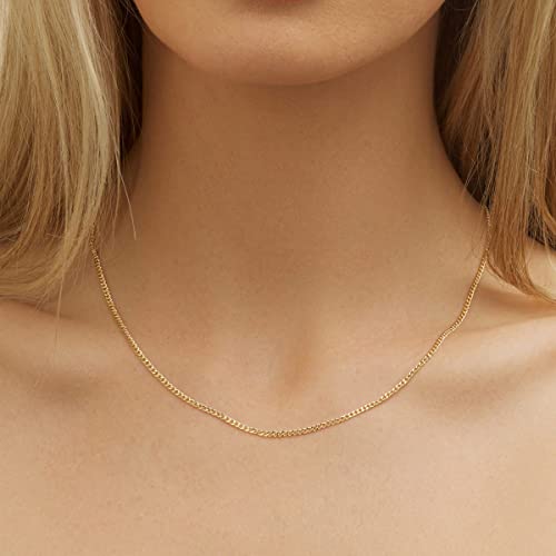 Barzel 18K Gold Plated Curb/Cuban Link Chain Necklace 2MM, 3MM, 4MM, 5MM For Women or Men - Made In Brazil (2MM Gold, 24 Inches) - Image 2