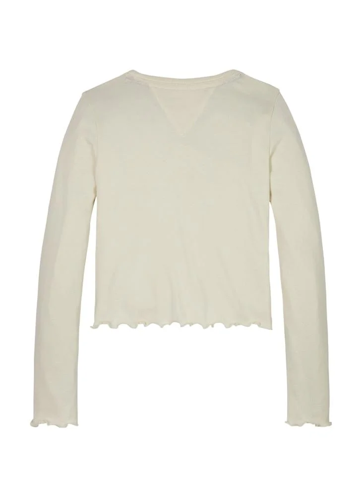 تومي هيلفيغر Youth Slub Knitted Long Sleeve Top