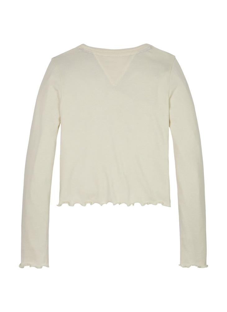 TOMMY HILFIGER Youth Slub Knitted Long Sleeve Top  - Image 2