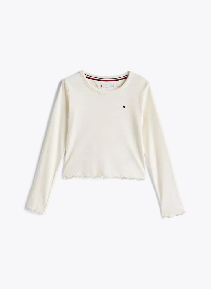 TOMMY HILFIGER Youth Slub Knitted Long Sleeve Top