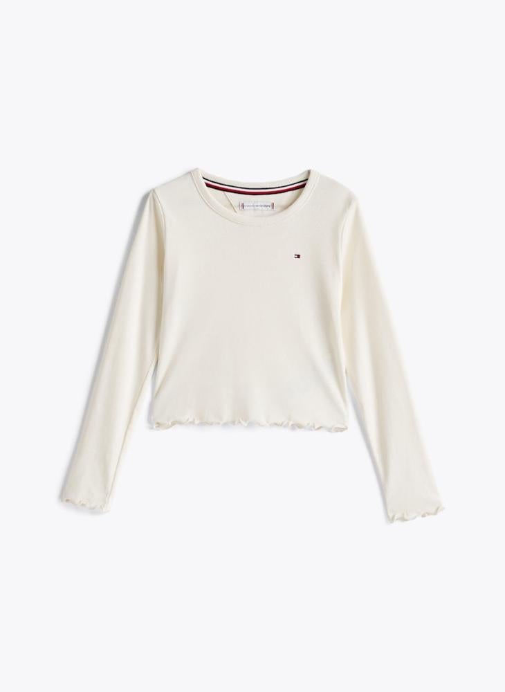 TOMMY HILFIGER Youth Slub Knitted Long Sleeve Top  - Image 1