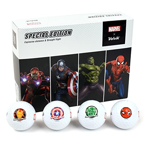 Volvik x Marvel Special Edition 3-Piece White Golf Balls 12pcs - Image 1