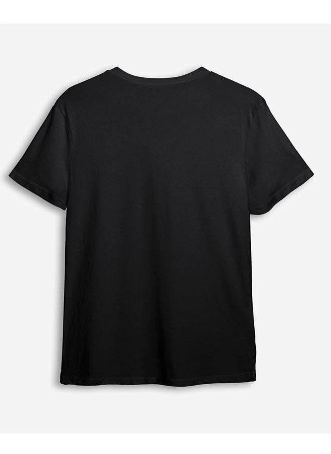 trendyol - Black Text Printed Regular Cut T-shirt TMNSS24TS00239 - Image 1
