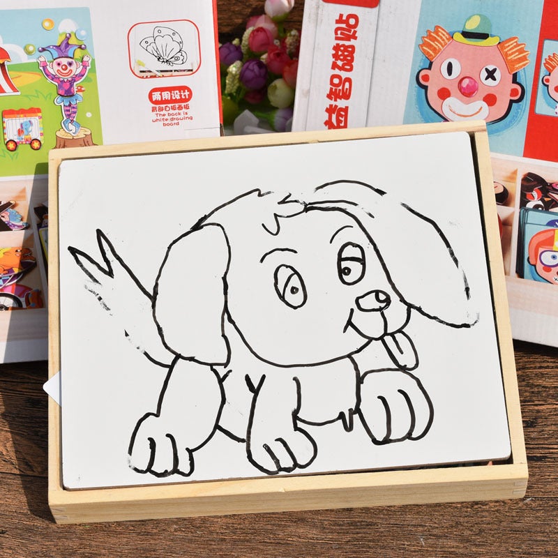 Puzzle Children'S Educational Drawing Board Magnetic Puzzle Two-In-One Toys Various Versatile Dress-Up Toys Gifts - Image 5